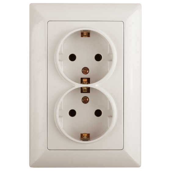 Фотография товара 'Эра Розетка Intro Solo 4-205-02 с заземлением двойная 2X2P+E Schuko, 16А-250В, IP20, СУ, слоновая кость Б0053675'