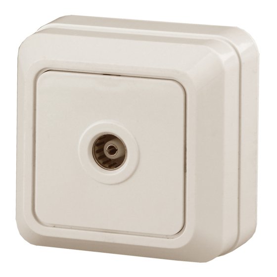 Фотография товара 'Эра Розетка Intro Quadro 2-301-02 TV одиночная, IP20, ОУ, слоновая кость Б0027659'