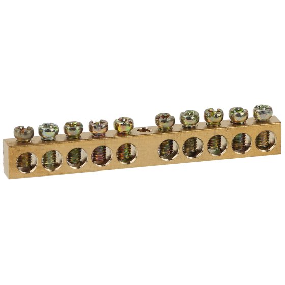 Фотография товара 'Эра Шина NO-122-15 PEN земля-ноль 6х9мм 10/1 латунная с креплениями по центру Б0047229'