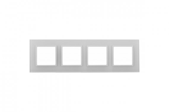 Фотография товара 'Эра Рамка для розеток и выключателей Elegance 14-5104-01 на 4 поста, стекло, Б0059172'