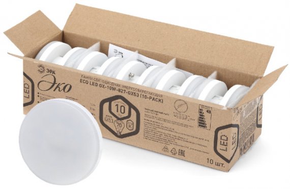 Фотография товара 'Эра Лампа светодиодная ECO LED GX-10W-840-GX53 Б0036550'