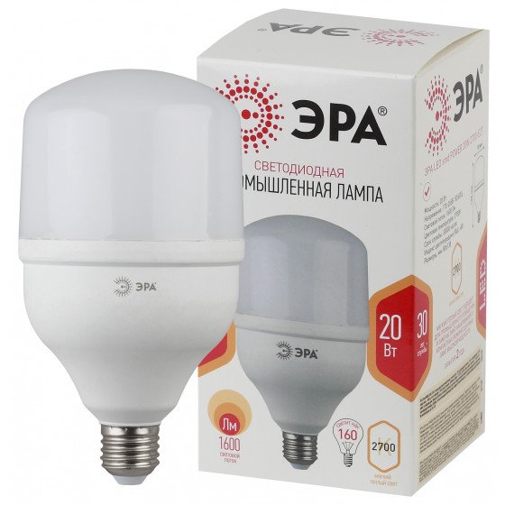 Фотография товара 'Эра LED POWER T80-20W-2700-E2 (диод, колок, 20Вт, E27) (40/600) (40/1280), Б0049587'