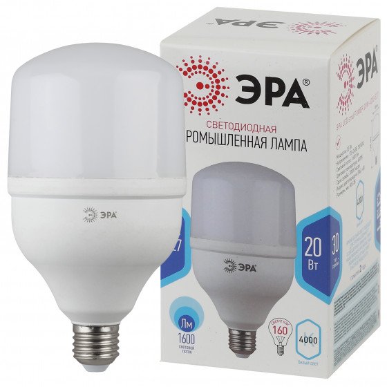 Фотография товара 'Эра LED POWER T80-20W-6500-E27 (диод, колок, 20Вт, E27) (40/800) (40/1280), Б0049588'
