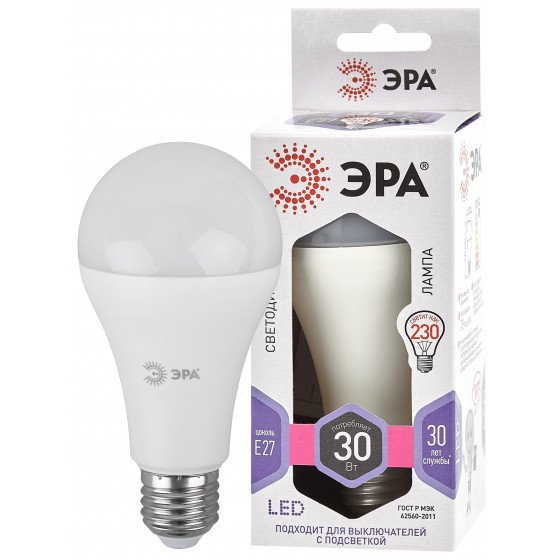 Фотография товара 'Эра LED A65-30W-860-E27 (диод, груша, 30Вт, холодный, E27) (10/100/1200), Б0048017'