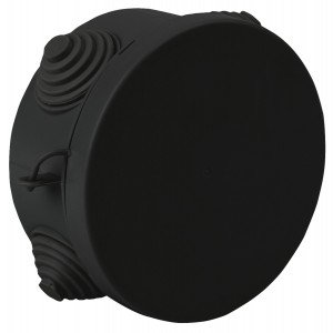 Фотография товара 'Эра Распаячная коробка KOR-85-40-4g-B открытой установки КОР 85х40мм черная с гермовводами 4 входа IP54 Б0061801'