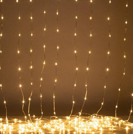 Фотография товара 'Эра Светодиодная новогодняя гирлянда ENIN-200WL занавес водопад теплый белый 3*2 м 200 LED IP20 Б0060416'