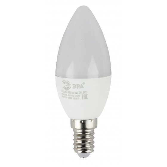 Фотография товара 'Эра Лампа светодиодная ECO LED B35-6W-827-E14 Б0020618'