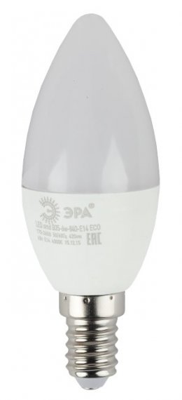 Фотография товара 'Эра Лампа светодиодная ECO LED B35-6W-840-E14 Б0020619'