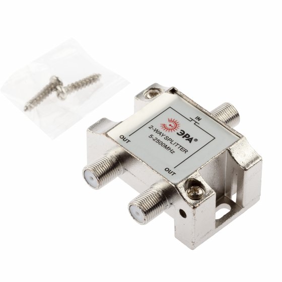 Фотография товара 'Эра Делитель ТВ ЭРА D-F-SAT-02 2 ответвления под F разъём 5-2500 МГц, Б0048326'