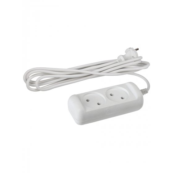 Фотография товара 'Эра Удлинитель электрический ЭРА UX(6)-2-1,5m без заземления 2 розетки 1,5м ПВС 2x0,75мм2 6А, Б0038564'