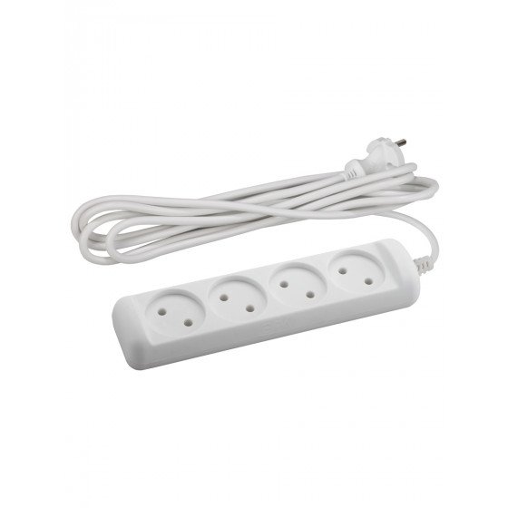 Фотография товара 'Эра Удлинитель электрический ЭРА UX(6)-4-5m без заземления 4 розетки 5м ПВС 2x0,75мм2 6А, Б0038571'