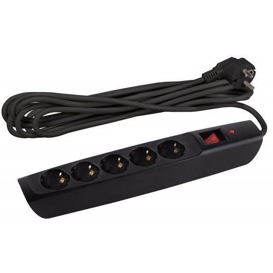 Фотография товара 'Эра Сетевой фильтр ЭРА SFX-5es-2m-B с надежной защитой с заземлением с выключателем 5 розеток 2м 10А, Б0044020'