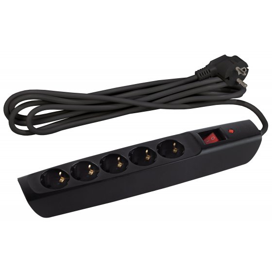 Фотография товара 'Эра Сетевой фильтр ЭРА SFX-5es-4m-B с надежной защитой с заземлением с выключателем 5 розеток 4м 10А, Б0044022'