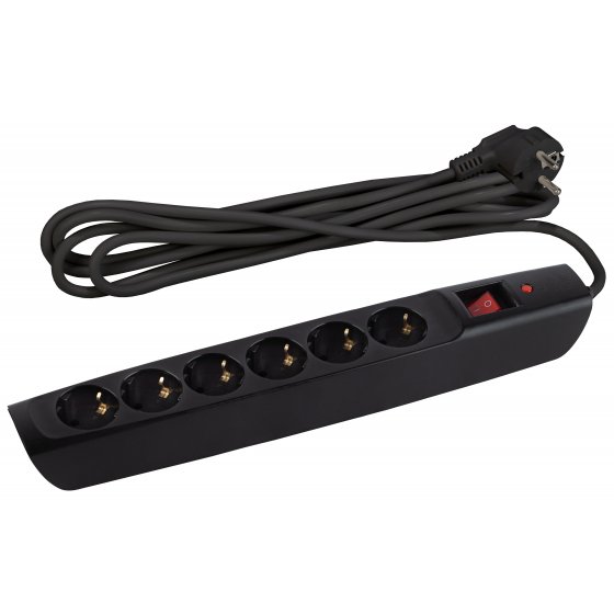 Фотография товара 'Эра Сетевой фильтр ЭРА SFX-6es-2m-B с надежной защитой с заземлением с выключателем 6 розеток 2м 10А, Б0044024'