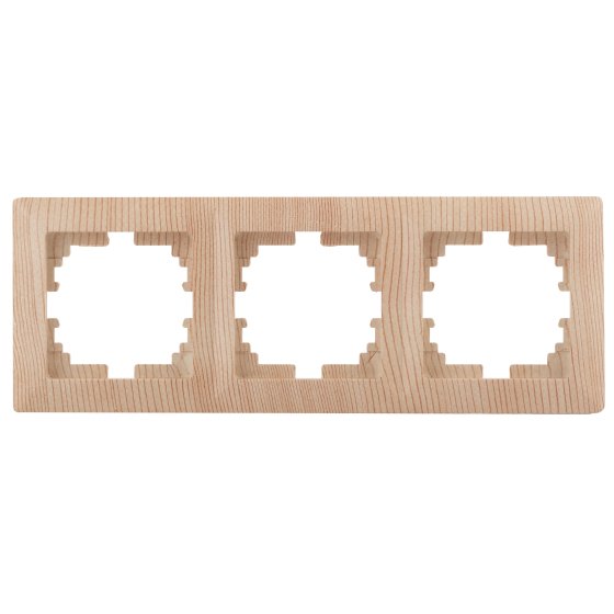 Фотография товара 'Эра Рамка для розеток и выключателей Intro Solo 4-503-11 на 3 поста, СУ, Solo, сосна Б0043423'
