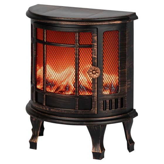 Фотография товара 'Эра Светильник EGNIK -P02 новогодний светодиодный камин Печь черный 2*LR14(C) 24*17*33 см Б0060487'