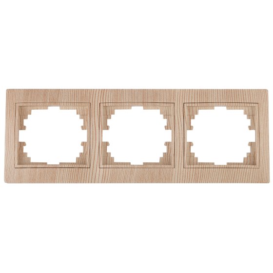 Фотография товара 'Эра Рамка для розеток и выключателей Intro Plano 1-503-11 на 3 поста горизонтальная, СУ, сосна Б0030101'