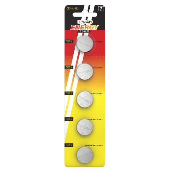 Фотография товара 'Эра Батарейки Трофи CR2016-5BL ENERGY POWER Lithium C0032183'