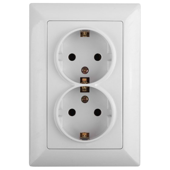 Фотография товара 'Эра Розетка 2X2P+E Schuko, 16А-250В, СУ, Solo, белый Б0043333'