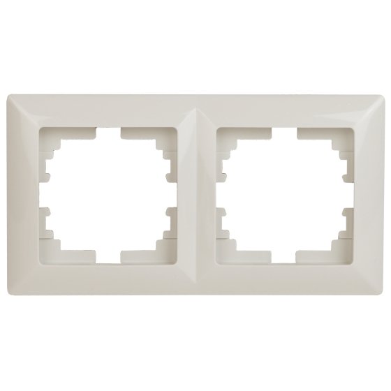 Фотография товара 'Эра Рамка для розеток и выключателей Intro Solo 4-502-02 на 2 поста, СУ, слоновая кость Б0043411'