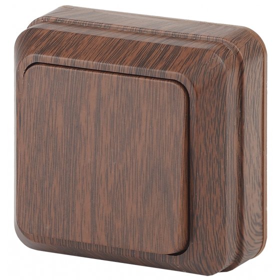 Фотография товара 'Эра Выключатель Intro Quadro 2-101-10 одноклавишный 10А-250В, IP20, ОУ, венге Б0053737'