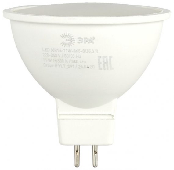 Фотография товара 'Эра ЭКО LED MR16-11W-865-GU5.3 R (диод, софит, 11Вт, хол, GU5.3) Б0045347'
