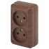 Фотография товара 'Эра Розетка 2х2P, 16А-250В, IP20, ОУ, Quadro, венге Б0030125'