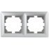 Фотография товара 'Эра Рамка для розеток и выключателей Intro Solo 4-502-03 на 2 поста, СУ, алюминий Б0043412'