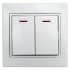 Фотография товара 'Эра Выключатель двойной с подсветкой, 10А-250В, СУ, б.л., Plano, белый (10/200/2400) Б0038826'