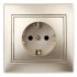 Фотография товара 'Эра Розетка 2P+E Schuko, 16А-250В, IP20, СУ, Plano, шампань (10/200/2000) Б0030059'