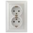 Фотография товара 'Эра Розетка Intro Solo 4-205-06 с заземлением двойная 2X2P+E Schuko, 16А-250В, IP20, СУ, перламутр Б0053678'