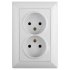 Фотография товара 'Эра Розетка Intro Solo 4-204-01 без заземления двойная 2х2P, 16А-250В, IP20, СУ, белый Б0053666'
