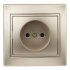Фотография товара 'Эра Розетка Intro Plano 1-201-04 без заземления 2P, 16А-250В, IP20, СУ, шампань Б0053865'