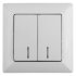 Фотография товара 'Эра Выключатель Intro Solo 4-105-01 двухклавишный с подсветкой, 10А-250В, IP20, СУ, белый Б0053593'