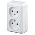 Фотография товара 'Эра Розетка 2х2P, 16А-250В, ОУ, б.м.п., Quadro, белый Б0038871'