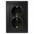 Фотография товара 'Эра Розетка 2X2P+E Schuko, 16А-250В, IP20, СУ, Plano, антрацит (10/100/1200) Б0044570'