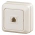 Фотография товара 'Эра Розетка телефонная RJ11, IP20, ОУ, Quadro, сл.кость Б0027662'