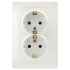 Фотография товара 'Эра Розетка Intro Plano 1-205-06 с заземлением двойная 2X2P+E Schuko, 16А-250В, IP20, СУ, перламутр Б0053920'