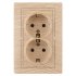Фотография товара 'Эра Розетка Intro Plano 1-205-11 с заземлением двойная 2X2P+E Schuko, 16А-250В, IP20, СУ, сосна Б0053922'