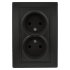 Фотография товара 'Эра Розетка 2х2P, 16А-250В, IP20, СУ, Plano, антрацит (10/100/1500)  Б0044569'