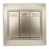 Фотография товара 'Эра Выключатель тройной, 10А-250В, IP20, СУ, Plano, шампань (10/200/2400) Б0030051'