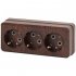Фотография товара 'Эра Розетка 3х2P+E, 16А-250В, IP20, ОУ, Quadro, венге Б0036147'