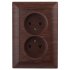 Фотография товара 'Эра Розетка 2х2P, 16А-250В, СУ, Solo, венге Б0043331'