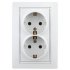Фотография товара 'Эра Розетка 2X2P+E Schuko со шторками, 16А-250В, СУ, Al+Cu, Plano, белый (10/100/1200) Б0038597'