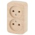 Фотография товара 'Эра Розетка 2х2P, 16А-250В, IP20, ОУ, Polo, сосна (16/320/3840) Б0036109'