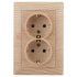 Фотография товара 'Эра Розетка Intro Solo 4-205-11 с заземлением двойная 2X2P+E Schuko, 16А-250В, IP20, СУ, сосна Б0053680'