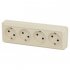 Фотография товара 'Эра Розетка Intro Quadro 2-207-02 четырехместная 4х2P, 16А-250В, IP20, открытой установки, слоновая кость Б0051129'