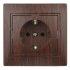 Фотография товара 'Эра Розетка Intro Plano 1-202-10 с заземлением 2P+E Schuko, 16А-250В, IP20, СУ, венге Б0053885'