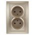 Фотография товара 'Эра Розетка Intro Plano 1-204-04 без заземления двойная 2х2P, 16А-250В, IP20, СУ, Plano, шампань Б0053909'