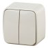 Фотография товара 'Эра Выключатель Intro Polo 3-104-02 двухклавишный, 10A-250В, IP20, ОУ, слоновая кость Б0053538'